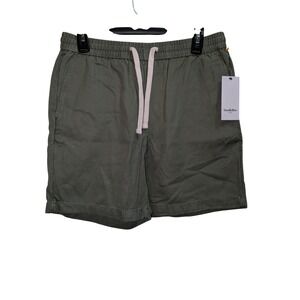 Goodfellow & Co Linden Men Olive Green Linen Cotton Blend Pull-on Shorts NWT